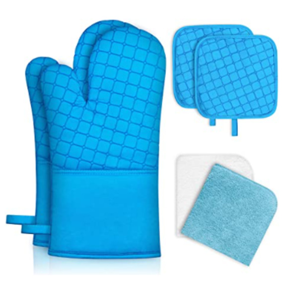 HOT! IXO 6Pc Silicone Surface Oven Mitts and Pot Holders - Picture 1 of 7